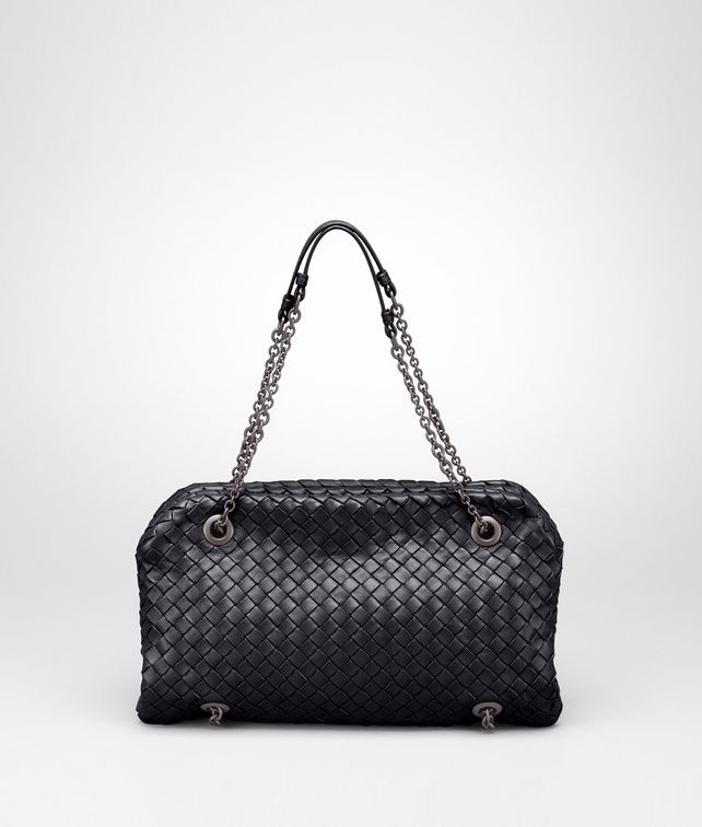 BOTTEGA VENETA Duo Tasche aus Nappaleder Intrecciato Nero Schultertasche D fp