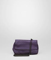 Bottega Veneta® Plum Intrecciomirage Messenger Mini Bag Bottega Veneta® Plum Intrecciomirage Messenger Mini Bag