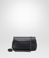 Bottega Veneta® Nero Intrecciomirage Messenger Mini Bag Bottega Veneta® Nero Intrecciomirage Messenger Mini Bag