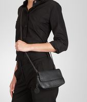 Bottega Veneta® Nero Intrecciomirage Messenger Mini Bag Bottega Veneta® Nero Intrecciomirage Messenger Mini Bag