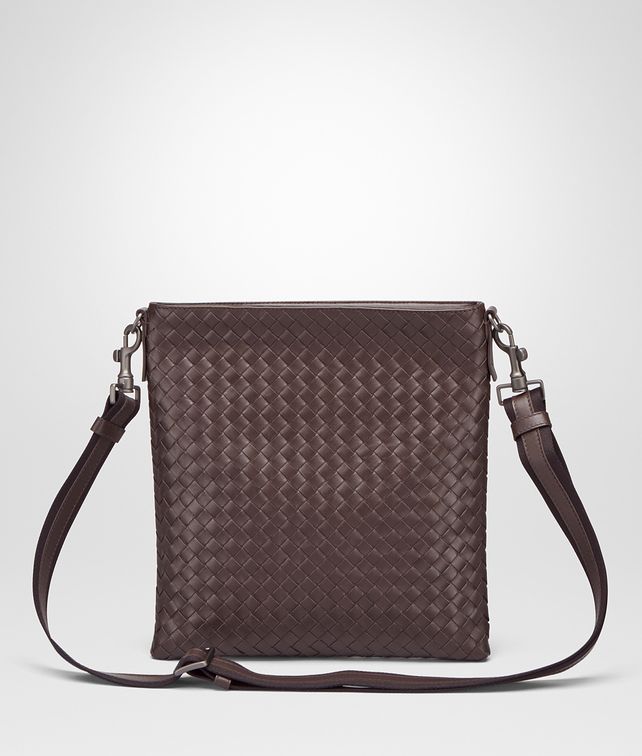 BOTTEGA VENETA Umhängetasche aus VN-Leder Intrecciato Ebano Messenger Tasche U fp