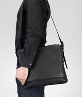 Bottega Veneta® Nero Light Calf Cross Body Messenger Bottega Veneta® Nero Light Calf Cross Body Messenger