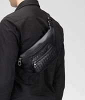 Bottega Veneta® Nero Intrecciato Light Calf Belt Bag Bottega Veneta® Nero Intrecciato Light Calf Belt Bag