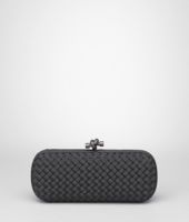 Bottega Veneta® Ardoise Intrecciato Silk Stretch Knot Bottega Veneta® Ardoise Intrecciato Silk Stretch Knot