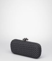 Bottega Veneta® Ardoise Intrecciato Silk Stretch Knot Bottega Veneta® Ardoise Intrecciato Silk Stretch Knot