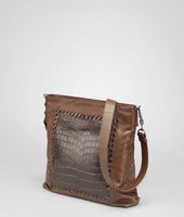 Bottega Veneta® Umhängetasche aus leichtem Kalbsleder und weichem Krokodilleder Edoardo Ebano Bottega Veneta® Umhängetasche aus leichtem Kalbsleder und weichem Krokodilleder Edoardo Ebano