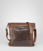 Bottega Veneta® Umhängetasche aus leichtem Kalbsleder und weichem Krokodilleder Edoardo Ebano Bottega Veneta® Umhängetasche aus leichtem Kalbsleder und weichem Krokodilleder Edoardo Ebano