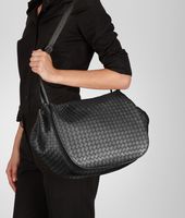 Bottega Veneta® Nero Intrecciato Nappa Cross Body Bag Bottega Veneta® Nero Intrecciato Nappa Cross Body Bag