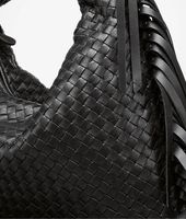 Bottega Veneta® Nero Intrecciato Nappa Fringe Large Veneta Bottega Veneta® Nero Intrecciato Nappa Fringe Large Veneta