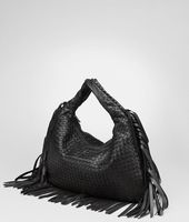 Bottega Veneta® Nero Intrecciato Nappa Fringe Large Veneta Bottega Veneta® Nero Intrecciato Nappa Fringe Large Veneta