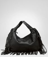 Bottega Veneta® Nero Intrecciato Nappa Fringe Large Veneta Bottega Veneta® Nero Intrecciato Nappa Fringe Large Veneta