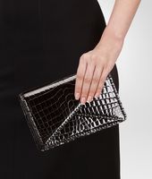 Bottega Veneta® Nero Shiny Crocodile Clutch Bottega Veneta® Nero Shiny Crocodile Clutch