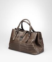 Bottega Veneta® Shadow Soft Crocodile Fume Roma Bag Bottega Veneta® Shadow Soft Crocodile Fume Roma Bag