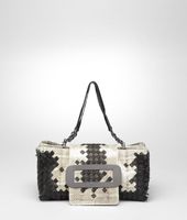 Bottega Veneta® Platre Intreccio Metal Stripes Ayers Bag Bottega Veneta® Platre Intreccio Metal Stripes Ayers Bag