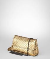 Bottega Veneta® Messenger Mini Tasche Intrecciomirage Intarsio Gold Bottega Veneta® Messenger Mini Tasche Intrecciomirage Intarsio Gold