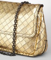 Bottega Veneta® Messenger Mini Tasche Intrecciomirage Intarsio Gold Bottega Veneta® Messenger Mini Tasche Intrecciomirage Intarsio Gold