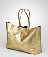Bottega Veneta® Gold Intrecciomirage Large Tote Bottega Veneta® Gold Intrecciomirage Large Tote