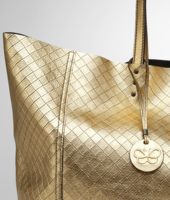 Bottega Veneta® Gold Intrecciomirage Large Tote Bottega Veneta® Gold Intrecciomirage Large Tote