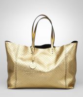 Bottega Veneta® Gold Intrecciomirage Large Tote Bottega Veneta® Gold Intrecciomirage Large Tote