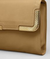 Bottega Veneta® Bronze Waxed Leather Metal Clutch Bottega Veneta® Bronze Waxed Leather Metal Clutch