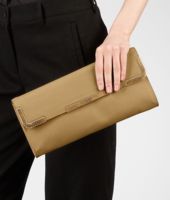 Bottega Veneta® Bronze Waxed Leather Metal Clutch Bottega Veneta® Bronze Waxed Leather Metal Clutch