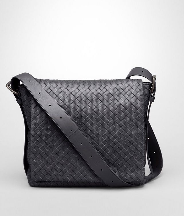 BOTTEGA VENETA Ardoise Intrecciato Light Calf Cross Body Messenger Messenger Bag U fp