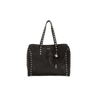 ALEXANDER MCQUEEN, Tote, Stud Lined Skull Padlock Top Handle Bag