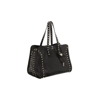 ALEXANDER MCQUEEN, Tote, Stud Lined Skull Padlock Top Handle Bag