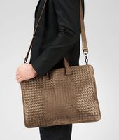Bottega Veneta® Bronze Intrecciato Fume Briefcase Bottega Veneta® Bronze Intrecciato Fume Briefcase