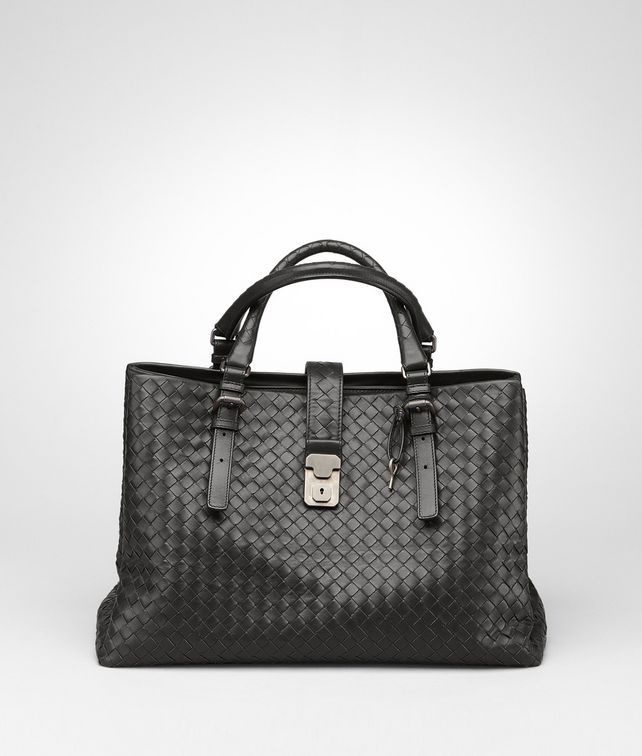 BOTTEGA VENETA Borsa Roma Ardoise in Light Calf Intrecciato Borsa a Mano D fp