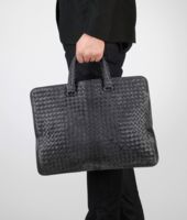 Bottega Veneta® Ardoise Intrecciato Fume Briefcase Bottega Veneta® Ardoise Intrecciato Fume Briefcase