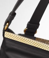 Bottega Veneta® Nero Waxed Leather Metal Bag Bottega Veneta® Nero Waxed Leather Metal Bag