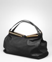 Bottega Veneta® Nero Waxed Leather Metal Bag Bottega Veneta® Nero Waxed Leather Metal Bag