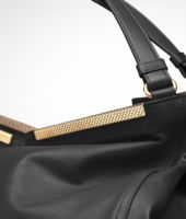 Bottega Veneta® Nero Waxed Leather Metal Bag Bottega Veneta® Nero Waxed Leather Metal Bag