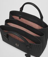 Bottega Veneta® Nero Intrecciato Light Calf Roma Bag Bottega Veneta® Nero Intrecciato Light Calf Roma Bag