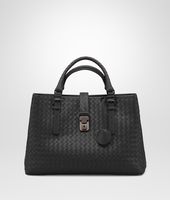 Bottega Veneta® Nero Intrecciato Light Calf Roma Bag Bottega Veneta® Nero Intrecciato Light Calf Roma Bag