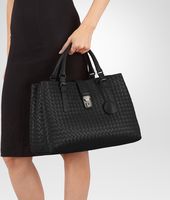 Bottega Veneta® Nero Intrecciato Light Calf Roma Bag Bottega Veneta® Nero Intrecciato Light Calf Roma Bag