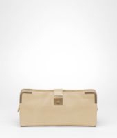 Bottega Veneta® Alabastre Waxed Leather Metal Clutch Bottega Veneta® Alabastre Waxed Leather Metal Clutch