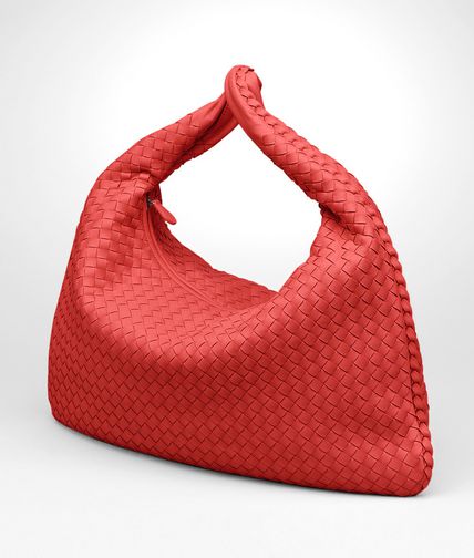 BOTTEGA VENETA - New Red Intrecciato Nappa Large Veneta