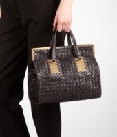 Bottega Veneta® Ebano Nero Intreccio Tricot Wool Bag Bottega Veneta® Ebano Nero Intreccio Tricot Wool Bag