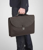 Bottega Veneta® Moro Intrecciato Light Calf Briefcase Bottega Veneta® Moro Intrecciato Light Calf Briefcase