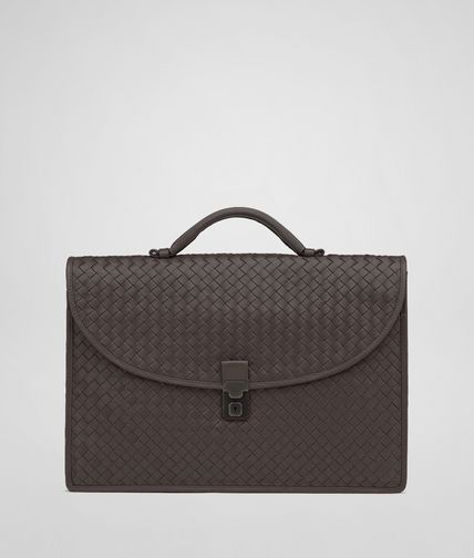 BOTTEGA VENETA - Moro Intrecciato Light Calf Briefcase
