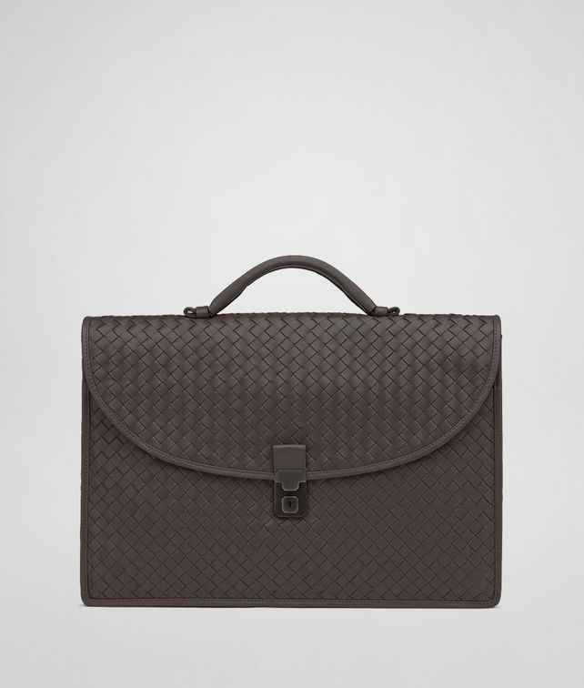 BOTTEGA VENETA Aktentasche aus leichtem Kalbsleder Intrecciato Moro Business Tasche U fp