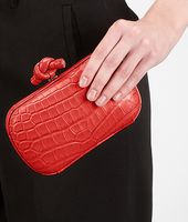Bottega Veneta® New Red Soft Crocodile Fume Knot Bottega Veneta® New Red Soft Crocodile Fume Knot