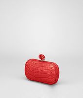 Bottega Veneta® New Red Soft Crocodile Fume Knot Bottega Veneta® New Red Soft Crocodile Fume Knot