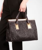 Bottega Veneta® Ebano Nero Intreccio Tricot Wool Bag Bottega Veneta® Ebano Nero Intreccio Tricot Wool Bag