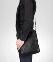 Bottega Veneta® Nero Light Calf Scolpito Cross Body Bag Bottega Veneta® Nero Light Calf Scolpito Cross Body Bag