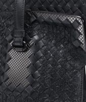 Bottega Veneta® Nero Intreccio Tricot Raffia Bag Bottega Veneta® Nero Intreccio Tricot Raffia Bag