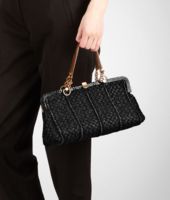 Bottega Veneta® Nero Raffia Wool Ayers Sant'Andrea Bag Bottega Veneta® Nero Raffia Wool Ayers Sant'Andrea Bag