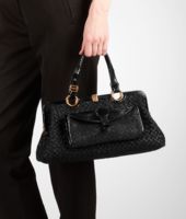 Bottega Veneta® Nero Raffia Wool Ayers Palermo Bag Bottega Veneta® Nero Raffia Wool Ayers Palermo Bag